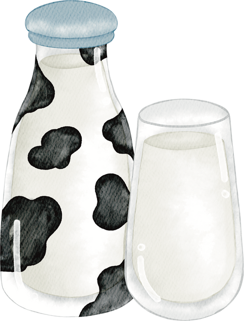 Fresh Milk watercolor illustration